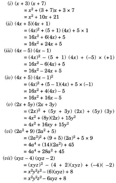 NCERT solutions for class-8 maths algebraic expressions and identities Ex-9.5 #NCERTSolutions #NCERTClass8MathsSolutions #Class8Maths #LearnCBSE Maths Algebra Formulas, Mental Math Tricks, Algebra Formulas, Math Exercises, सत्य वचन, Math Answers, Mathematics Worksheets, Learning Mathematics, Algebraic Expressions