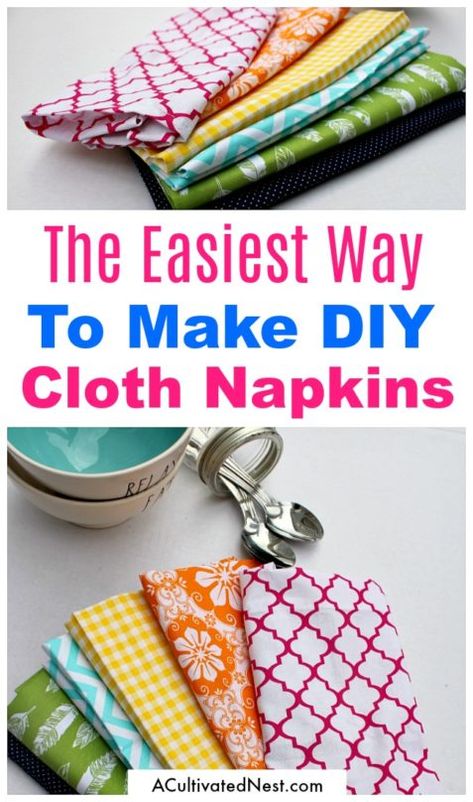 Diy Cloth Napkins, Sew Ins, Costura Diy, Beginner Sewing Projects Easy, Leftover Fabric, Diy Quilt, Fabric Baskets, Sewing Projects For Beginners, Sewing Skills