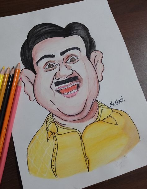 Cartoon of jethalal Cartoon Caricature Sketches, Jethalal Drawing, Dilip Joshi, Caricature Art, Caricature Sketch, Time Pass, Doodle Ideas, Portrait Cartoon, Caricature Drawing