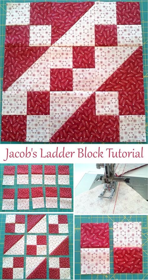 Jacob's Ladder Quilt Block Tutorial Jacob Ladder Quilt Pattern Free, Scrappy Jacobs Ladder Quilt, 9 Patch Quilt Ideas Layout, Jacob’s Ladder Quilt Pattern, Quilt Patterns Using 2 1/2 Inch Squares, Simple Block Quilt Pattern, Jacob Ladder Quilt Pattern, Free Quilt Square Patterns, Two Color Quilt Blocks