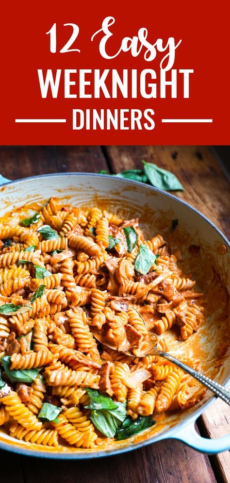 12 Easy Family-Friendly Weeknight Meals - Just Easy Recipes Weekday Recipes Dinner Families, Easy Mid Week Meals, Easy Weekday Casseroles, Easy Midweek Meals Families, Easy Midweek Meals, Dinner Ideas Easy Quick Busy Mom Families Weeknight Meals, Easy Peazy Mealz, Super Quick Dinner Recipes, Simple Macaroni And Cheese Recipe