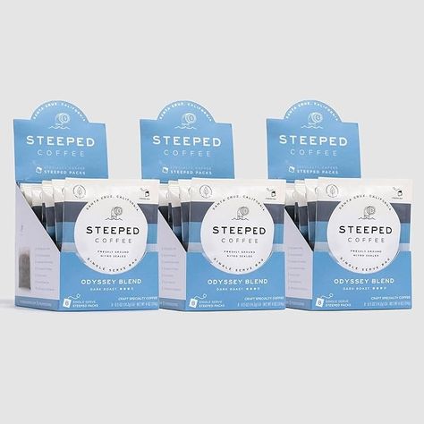 Amazon.com: Steeped Coffee Single Serve Coffee Packets - Eco-friendly Individual Instant Coffee Tea Bags - Perfectly Brewed in Minutes, Just Add Water (Variety Pack)(8 Pack) : Grocery & Gourmet Food Steeped Coffee, Santa Cruz California, Single Serve Coffee, Coffee Crafts, Dark Roast, Instant Coffee, Speciality Coffee, Single Serve, Tea Bags