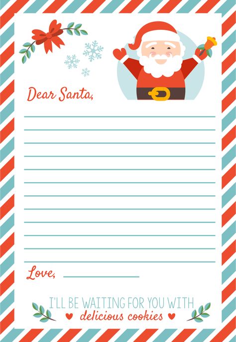 Printable Christmas Letter to Santa Templates Free Secret Santa Letter To Friends, Blank Santa Letter Printable, Letter For Santa Free Printable, Letter About Santa, Free Santa Letter Printable, Letters To Santa Free Printable, Santa Letter Template Free Printable, Letter To Santa Free Printable, Christmas Cards Free Printable