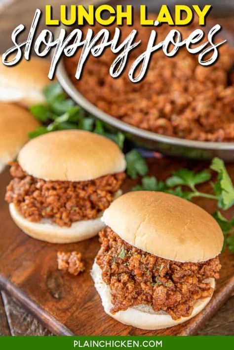 Lunch Lady Sloppy Joes - Plain Chicken Hamburger Bbq Recipe Sloppy Joe, Hamburger Barbecue Sloppy Joe, Lunch Lady Sloppy Joe Recipe, Old School Sloppy Joe Recipe, Served By Sammy, Sloppy Joe’s, Sloppy Joe Recipe Without Ketchup, Simple Sloppy Joe Recipe, Lunch Lady Recipes