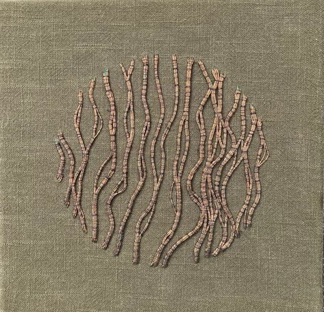 SCULPTURAL GOLDWORK — Hanny Newton Embroidery Hanny Newton, Couching Embroidery, Thread Craft, Textile Artwork, Gold Work Embroidery, Abstract Embroidery, Contemporary Textiles, Contemporary Embroidery, Bead Sewing