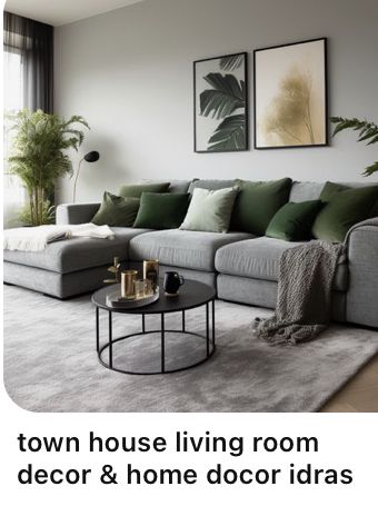 Living Room Gray And Green, Grey Living Room Green Accents, Silver And Green Living Room, Black White Grey And Green Living Room, White Black And Green Living Room, Grey Couch Green Accents, Living Room Decor With Grey Couch, Green And Gray Living Room, Gray And Green Living Room