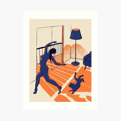 Get my art printed on awesome products. Support me at Redbubble #RBandME: https://www.redbubble.com/i/art-print/Dancing-with-the-cat-Moody-sunset-light-and-shadows-Aesthetic-room-Naked-dance-Femme-Fatale-Sunlight-Home-Balcony-by-schwartzog/46873512.1G4ZT?asc=u Dancing Alone In Your Room, Romantic Terrace, Shadows Aesthetic, Cozy Romance, Dancing Alone, Happy Artwork, Alone At Home, Colors Aesthetic, Pantone 2020