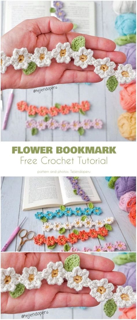 Fun Bookmark Free Crochet Patterns | Your Crochet Crochet Flower Bookmark, Marque-pages Au Crochet, Corak Menjahit, Losing Yourself, Penanda Buku, Crochet Bookmark Pattern, Crochet Mignon, Confection Au Crochet, Pola Amigurumi