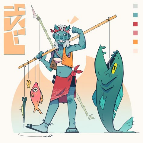 Dark Blue Character Design, Cartoon Pose Reference Character Design, Colorful Character Design, Fish Character Design, Good Character Design, Fish Character, Arte Sketchbook, Cartoon Character Design, Character Design References