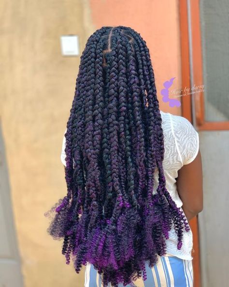 Purple Butterfly Braids, Purple Passion Twists, Butterfly Braid, Purple Braids, Ghana Braids, Purple Butterfly, Braid Styles, Locs, Twist