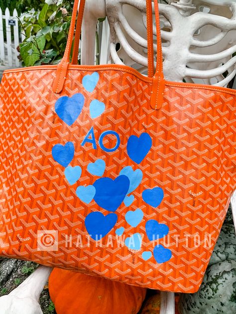 Painted Goyard, Uni Flat, Luxury Painting, Luxury Paints, Diy Tote, Hand Painted, Tote Bag