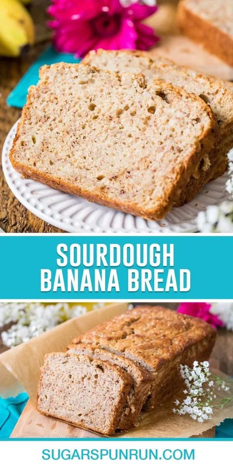 Save your sourdough discard and make sourdough banana bread! My recipe has an incredible banana flavor and pairs nicely with nuts or chocolate chips. Sourdough Discard Banana Bread, Discard Banana Bread, Sourdough Discard Banana, Sourdough Banana Bread, Sourdough Banana, Sourdough Pizza Crust, Discard Recipe, Easy Sourdough, Sourdough Pizza