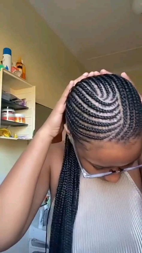 School Hairstyles Cornrow, Back To School Hairstyles Cornrow, Fulani Styles, Girl Hairstyles Black Women, Stitch Cornrows, Big Cornrows Hairstyles, Braids Stitch, Back Braids, Cornrow Updo