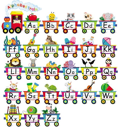 Train Bulletin Boards, Playroom Decorations, Train Decorations, Alphabet Train, Animals Alphabet, Alphabet Line, Alphabet Board, Abc Phonics, Classroom Charts