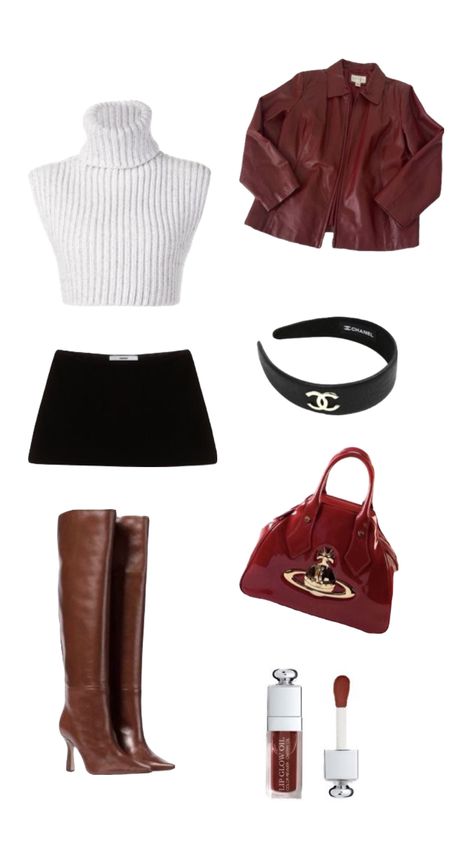 outfit inspo, outfit inspiration, fall outfit idea, cherry red iconic trend, vivienne westwood shoulder bag, chanel hair accessory, ootd, outfit of the day, winter fashion, vintage style, charlotte york aesthetic, model off duty Charlotte York, Lookbook Outfits, Looks Vintage, Cute Casual Outfits, Classy Outfits, Pretty Outfits, Fashion Inspo Outfits, Chic Outfits, Trendy Outfits