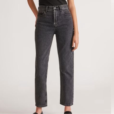 Nwt Everlane Jeans The 90’s Cheeky Jean Organic Cotton 24r No Flaws Washed Black Denim Jeans Black 90s, Everlane Jeans, High Waisted Black Jeans, Indigo Jeans, High Rise Denim Jeans, Japanese Denim, Black Denim Jeans, Fly High, Button Fly Jeans