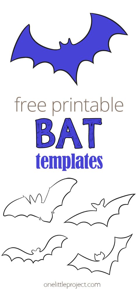 Bat Silhouette Art, Paper Bat Template Free Printable, Halloween Kids Projects, Bat Pattern Templates Free Printable, Bat Stencil Free Printable, How To Paint A Bat, Bat Stencil Templates, How To Make Bats For Halloween, Printable Bats Template