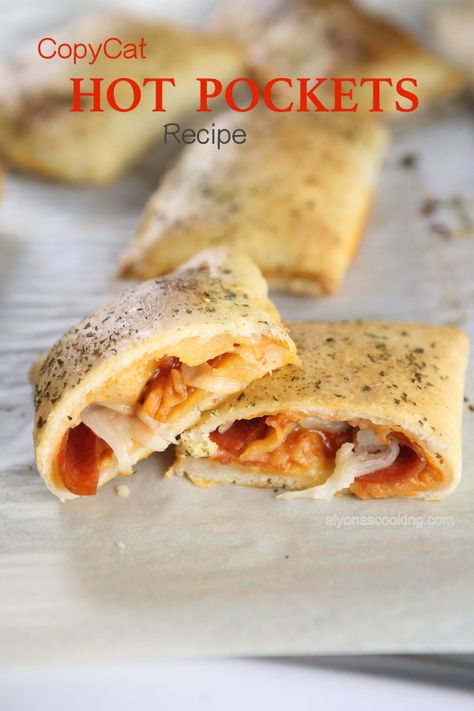 Hot Pocket Recipes, Homemade Pizza Pockets, Homemade Hot Pockets, Pockets Recipe, Cheese Sauce For Pasta, Pizza Pockets, Hot Pockets, Homemade Dough, Grocery Stores