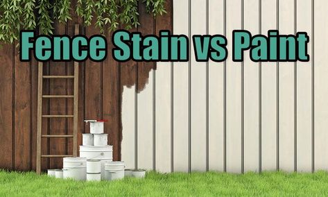 Fence Stain vs Paint (Pros and Cons & Design Guide) Solid Stain Fences, Paint Wood Fence Ideas, Privacy Fence Stain Color Ideas, Fence Staining Ideas, Fence Colors Stained, Paint Fence White, Painting A Wood Fence, Wood Privacy Fence Stain Colors, Stained Fences Ideas Backyards