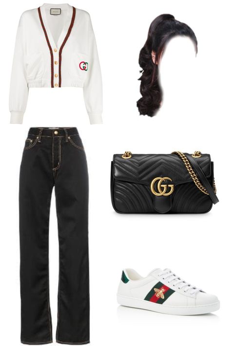 Gucci Female Outfits, Baddie Gucci Outfits, Gucci Outfit Ideas, Gucci Outfits Women Casual, Gucci Style Women, Gucci Casual Outfit, Gucci Inspired Outfit Women, Gucci Style Outfit, Gucci Aesthetic Outfit