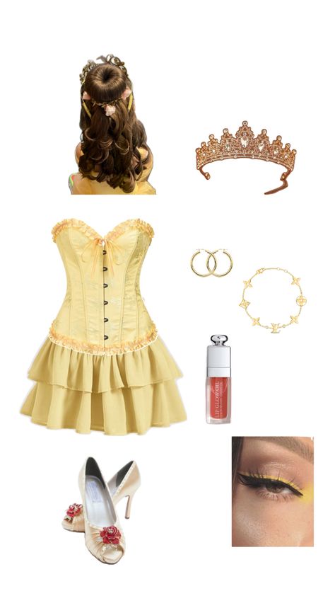 Halloween Rave Outfits, Belle Halloween, Halloween Costumes Brunette, Themed Halloween Costumes, Cute Group Halloween Costumes, Disney Princess Costumes, Classy Halloween Costumes, Belle Costume, Trio Halloween Costumes