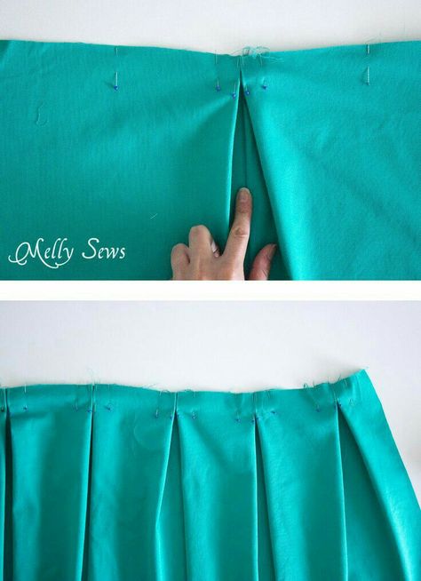 Diy Pleated Skirt, Pleated Skirt Tutorial, Wrap Skirt Tutorial, Pleated Skirt Pattern, Melly Sews, Rok Mini, Skirt Tutorial, Sewing Tutorials Clothes, Sew Ins