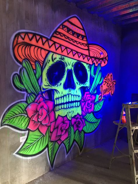 Mexican Restaurants, Black Books, Bar Ideas, Mexican Restaurant, Cafe Design, Dream Homes, Day Of The Dead, Dia De Muertos, Street Art