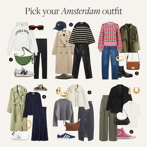 We're back for city break szn part four, and Amsterdam is up 🚲 Tell us your favourite look for sightseeing in the capital in the comments… | Instagram The Netherlands Outfit, Spring Outing Outfit, Amsterdam June Outfit, Weekend City Break Outfit Spring, Dutch Outfits Street Styles, Netherlands Outfits Spring, Amsterdam April Outfit, What To Wear In Amsterdam In April, Netherland Outfits