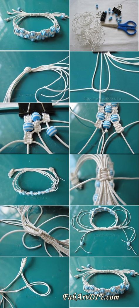 DIY Adjustable Triple Row Shamballa Beaded Bracelet | www.FabArtDIY.com LIKE Us on Facebook ==> https://www.facebook.com/FabArtDIY Funky Bracelet, Tutorial Macramé, Braided Bracelet Diy, Bracelets Tutorial, Hemp Jewelry, Handmade Beaded Jewelry, Diy Tutorials, Bracelet Tutorial, Seed Bead Earrings