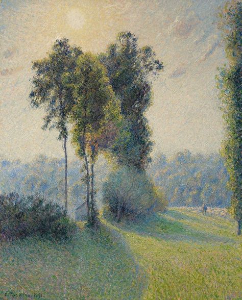 Art History Feed on Instagram: “Landscape at Saint-Charles, near Gisors, Sunset. Camille Pissarro, 1891. #pissarro #impressionism #arthistory” Saint Thomas, Classic Art Prints, Clark Art, Landscaping Images, Georges Seurat, Pierre Auguste, Impressionist Artists, Camille Pissarro, Paul Cezanne