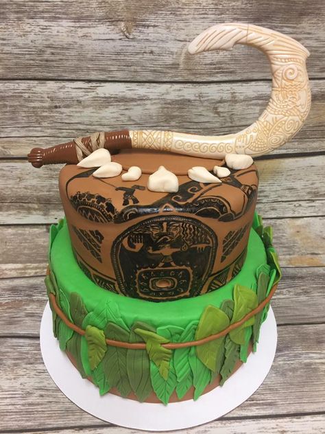 Moana (Maui) Themed cake by Alaskan Cake Walk #AlaskanCakeWalk Birthday Cake For Boys, Moana Birthday Party Ideas, Birthday Party Ideas For Boys, Moana Birthday Cake, Moana Theme Birthday, Bolo Moana, Moana Cake, Moana Themed Party, Moana Birthday Party