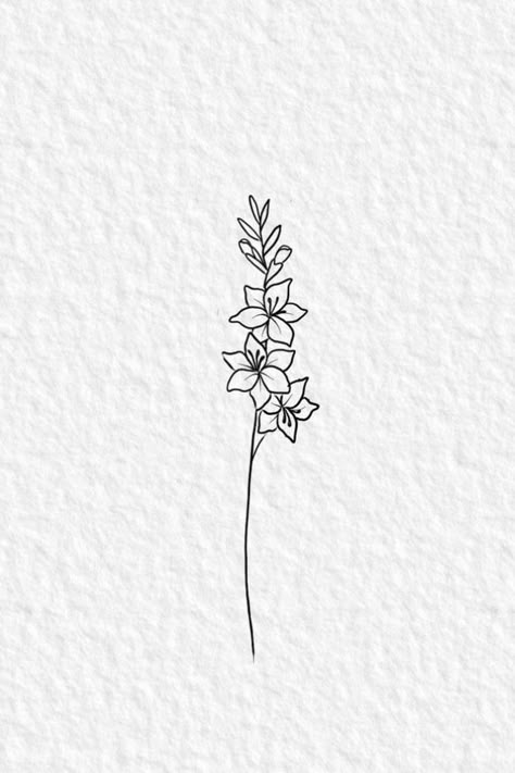 August Gladiolus Tattoo, Gladiolus Flower Tattoo Small, Gladiolus Tattoo Small, Bluebells Drawing, Gladiolus Tattoo Simple, Delphinium Flower Tattoo, Gladioli Tattoo, Gladiolus Flower Tattoo, Bluebell Tattoo