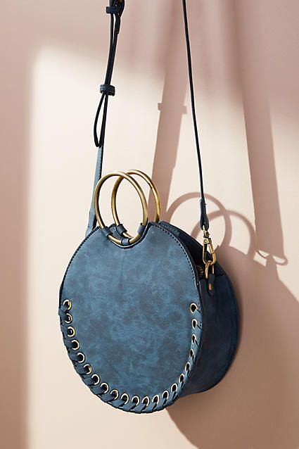 Under $60!  Anthropologie Stitched Circular Crossbody Bag  #fashion #fallfashion #crossbodybag #affiliate Women Hand Bags, Purse Luxury, Girly Bags, Purses For Women, Genuine Leather Totes, Luxury Purses, Pretty Bags, Leather Bags Handmade, Designer Shoulder Bags