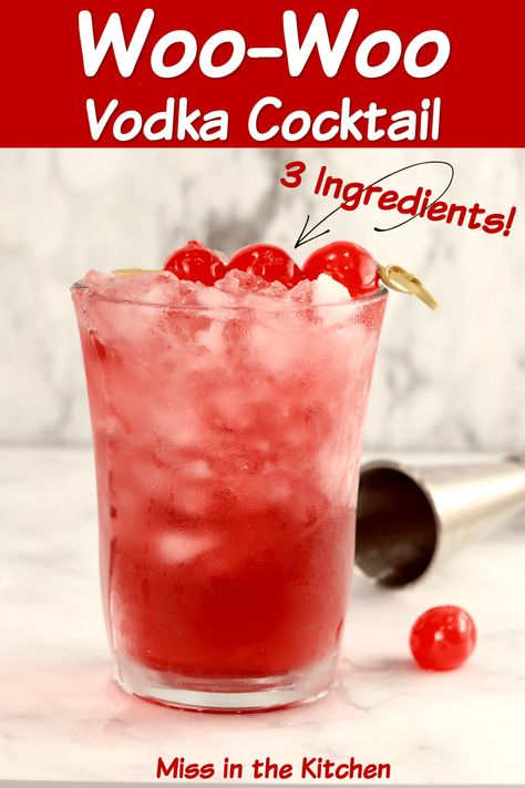 Woo Woo Recipe, Peach Schnapps Drinks, Vodka Drinks Easy, Popular Mixed Drinks, Pomegranate Vodka, Vodka Mixed Drinks, Cocktail Recipes At Home, Easy Mixed Drinks, Vodka Cocktails Recipes