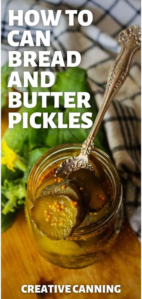 Learn how to can bread and butter pickles with this easy-to-follow recipe. Enjoy the sweet and tangy flavors of these old-fashioned pickles year-round. Perfect for home canners, this tested canning recipe is a must-try. Find more canning recipes for beginners, home canning recipes, canning cucumbers for pickles, and Homemade Pickling Recipes for Canning at creativecanning.com. Homemade Bread And Butter Pickles Recipe, Canning Cucumbers, Canning Recipes For Beginners, Can Bread, Sweet Pickles Recipe, Bread N Butter Pickle Recipe, Bread And Butter Pickles, Cucumber Canning, Butter Pickles