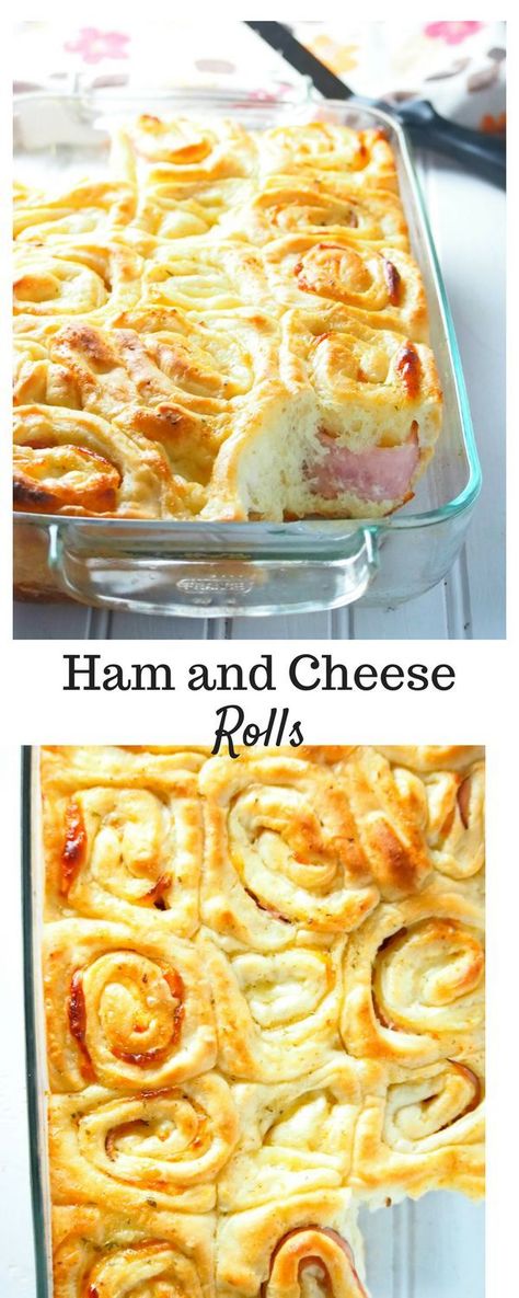 These are like ham and cheese sliders but fancier. Enjoy these ham and cheese rolls that are soft, tasty and very filling.#hamandcheese #savorybread #breakfastrolls Pinwheels Baked, Ham And Cheese Rolls, How To Make Ham, Rolls From Scratch, Ham And Cheese Sliders, Savoury Bakes, Cheese Sliders, Cheese Rolls, Cheese Buns