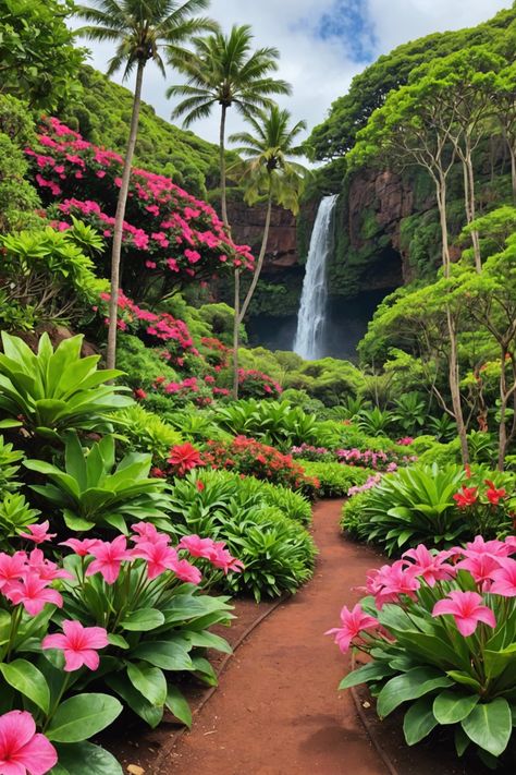 🌺 Explore Lanai: Botanical Gardens &#038; Parks Unveiled! 🌿 Oahu Botanical Gardens, Flower Garden Ideas Landscaping, Hawaiian Honeymoon, Spiritual Design, Hawaiian Plants, Tropical Adventure, Backyard Flowers Garden, Endangered Plants, Hawaiian Decor