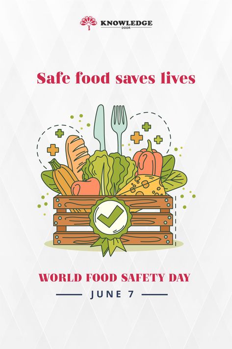 World Food Safety Day Food Security Poster, World Food Safety Day Poster, Healthy Food Slogans, Lunch Packaging, Food Safety Posters, World Food Safety Day, Food Safety Day, Safety At Home, Foods For Heart Health