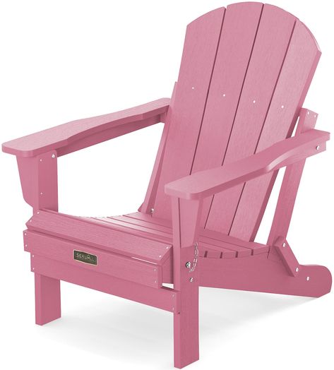 PRICES MAY VARY. FOLDING DESIGN – Are you still struggling with the size of Adirondack Chair? This Adirondack chair can be stored away easily. Buy SERWALL folding adirondack chairs to make more room for your home! Buy SERWALL outdoor table to match the chair(ASIN:B09M6H2DVX). Buy SERWALL Ottoman: (ASIN:B0BLXN44CM). WHY CHOOSE SERWALL? Material of SERWALL- HIPS: High Impact Polystyrene (Poly Lumber), looks and feels like real wood, composite, weather resistant, low maintenance, more durable than Composite Adirondack Chairs, Folding Adirondack Chairs, Wood Composite, Pink Chair, Garden Backyard, Backyard Deck, Lawn Chairs, Sling Chair, Deck Garden