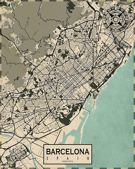 Barcelona City Map, Apartment Elevation, City Maps Illustration, Barcelona Map, Urban Mapping, Tourism Design, Architect Engineer, Map Of Spain, Barcelona Architecture