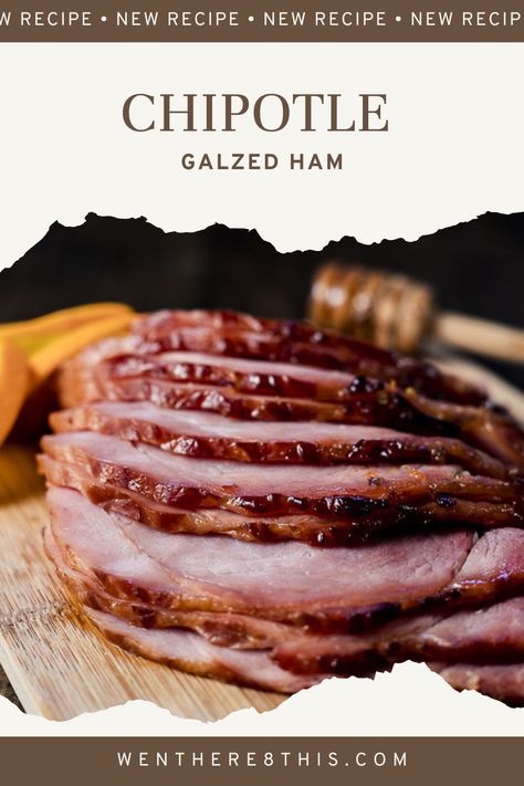 This Honey Baked Ham is slathered in honey & butter, baked to juicy perfection, coated in an orange chipotle glaze and broiled until sticky and caramelized. Easy Ham Glaze, Honey Ham Glaze Recipe, Maple Glazed Ham, Pumpkin Sausage, Brown Sugar Ham, Ham Glaze Brown Sugar, Whole Ham, Easter Meal, Slow Cooker Turkey Breast