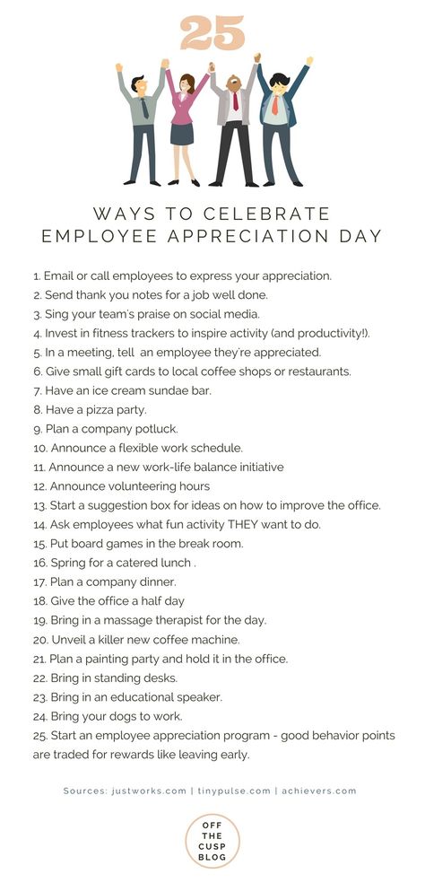 Here are 25 simple, fun, effective, and budget-friendly ideas for celebrating Employee Appreciation Day on March 3! Employee Of The Year Ideas, Hr Ideas Employee Engagement, Fun Incentives For Employees, Make Work Fun For Employees, Staff Get Together Ideas, Work Incentives Employee Recognition, Employee Superlatives, Fun Days At Work Ideas, Employee Celebration Ideas