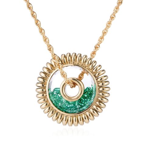 DescriptionNecklace with 1.86ct of emeralds set in and enclosed in a white sapphire Kaleidoscope Shaker™ in 18k gold Materials and Measurements• 1.86ct of Emerald• 18-karat Gold• Shaker size: 18mm• Chain: 24" Details• Handcrafted in New York City• Style # N1342e• Closure: Lobster Clasp New York City Style, Necklace Emerald, Engraved Items, City Style, October Birth Stone, White Sapphire, Gold Material, Ring Necklace, Lobster Clasp