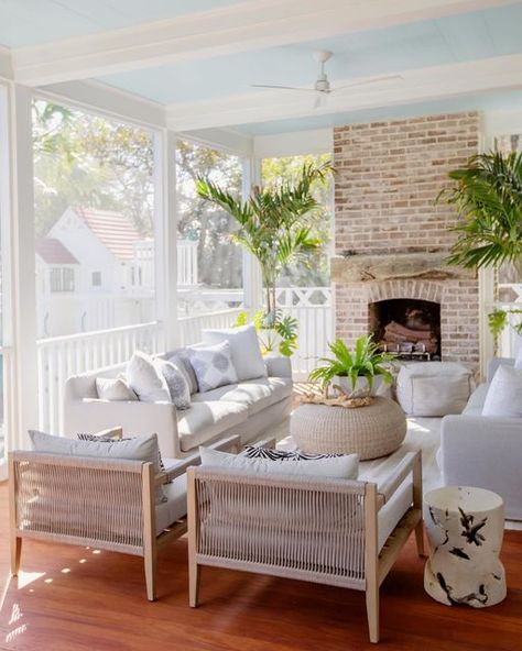 Coastal Home Exterior, Megan Molten, Charleston Homes, Outdoor Living Rooms, Porch And Balcony, House With Porch, Patio Makeover, Modern Coastal, Decks And Porches