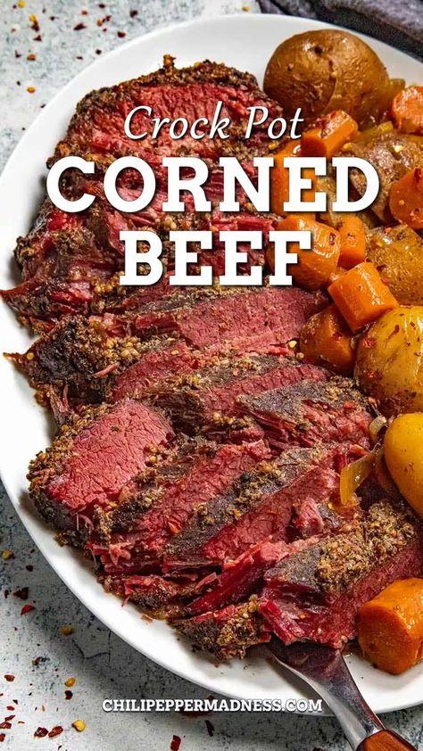 Today, my friends, I'm going to show you how to make a delicious Slow Cooker Corned Beef. This slow cooker corned beef recipe is everything you need for fall-apart tender corned beef, with real flavor from the homemade corned beef spices. Slow Cooker Cornbeef Brisket, Corned Beef In A Crock Pot, Corn Beef Crockpot Recipes, Corn Beef In Slow Cooker, Keto Cornbeef Recipe, The Tipsy Housewife Corned Beef, Corned Beef In Slow Cooker Crock Pot, Corned Beef Brisket Crock Pot Crockpot Recipes, Corned Beef Flat Brisket Crockpot