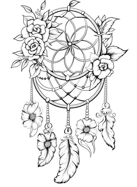 Tattoo Templates Stencil, Dream Catcher Sketch, Time Piece Tattoo, Dream Catcher Coloring Pages, Modern Hand Embroidery Patterns, Lilo And Stitch Quotes, Swear Word Coloring Book, Love Coloring Pages, Tattoo Templates