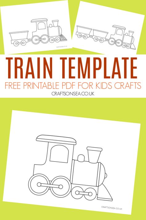 Christmas Train Crafts Preschool, Train Engine Template Free Printable, Printable Train Template, Train Template Free Printable, Preschool Farm Crafts, Diy Mini Album Tutorial, Trains Preschool, Polar Express Christmas Party, Preschool Farm