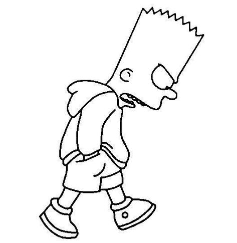 Bart Simpson Drawing, Lineart Coloring, Cartoon Tattoo Ideas, Bart Simpson Art, Characters From Movies, Simpsons Tattoo, Graffiti Wildstyle, Simpsons Drawings, Simple Tattoos For Guys