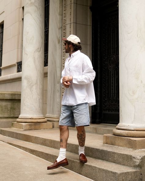 Ready for summer in my new @bobbieshomme loafers. Loafer Shorts Outfit, Men In Loafers, How To Style Shorts Men, Loafers And Shorts Outfit Men, Mens Loafer Outfit, Shorts Loafers Outfit, Shorts And Loafers Outfit, Loafers And Shorts, Loafers With Shorts