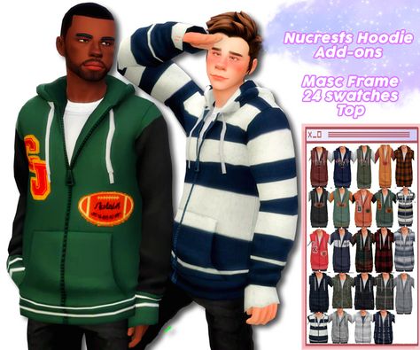 Masc Clothing, Male Hoodie, Sims 4 Men Clothing, Sims 4 Male Clothes, Alpha Cc, Clothes Cc, Play Sims 4, Frame Download, Pelo Sims